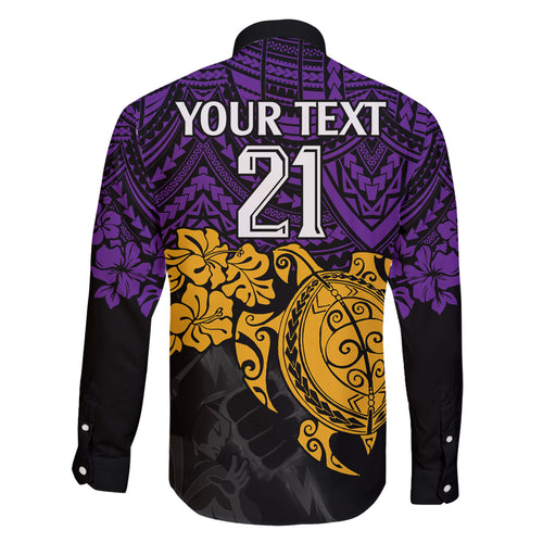 custom-storm-rugby-family-matching-off-shoulder-short-dress-and-hawaiian-shirt-melbourne-hibiscus-and-turtle-with-polynesian-pattern