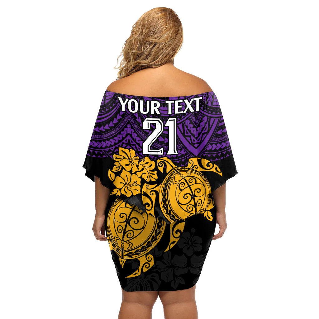 custom-storm-rugby-family-matching-off-shoulder-short-dress-and-hawaiian-shirt-melbourne-hibiscus-and-turtle-with-polynesian-pattern