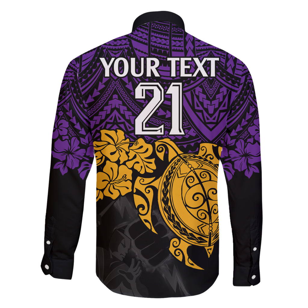 custom-storm-rugby-family-matching-short-sleeve-bodycon-dress-and-hawaiian-shirt-melbourne-hibiscus-and-turtle-with-polynesian-pattern