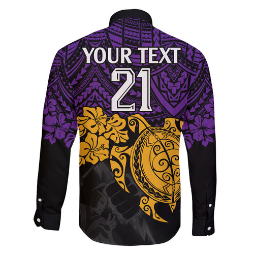 custom-storm-rugby-family-matching-short-sleeve-bodycon-dress-and-hawaiian-shirt-melbourne-hibiscus-and-turtle-with-polynesian-pattern