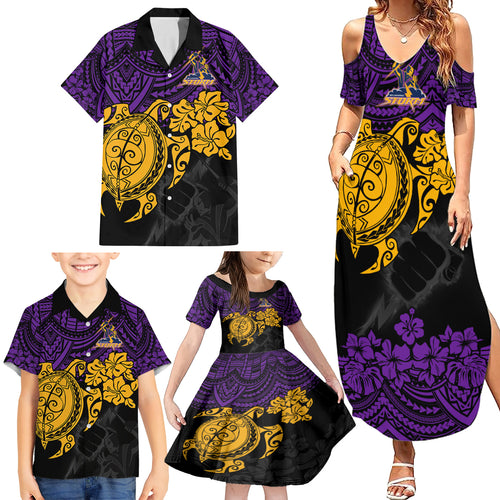 custom-storm-rugby-family-matching-summer-maxi-dress-and-hawaiian-shirt-melbourne-hibiscus-and-turtle-with-polynesian-pattern