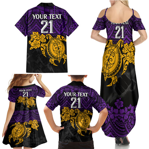 custom-storm-rugby-family-matching-summer-maxi-dress-and-hawaiian-shirt-melbourne-hibiscus-and-turtle-with-polynesian-pattern