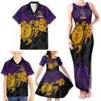 custom-storm-rugby-family-matching-tank-maxi-dress-and-hawaiian-shirt-melbourne-hibiscus-and-turtle-with-polynesian-pattern