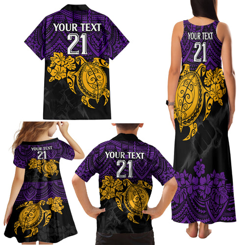 custom-storm-rugby-family-matching-tank-maxi-dress-and-hawaiian-shirt-melbourne-hibiscus-and-turtle-with-polynesian-pattern