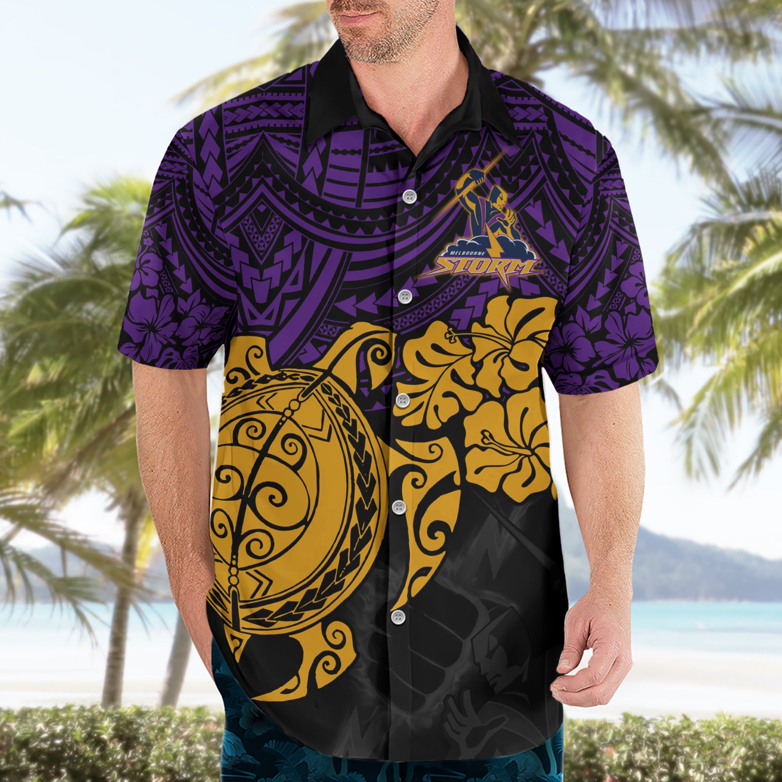 custom-storm-rugby-hawaiian-shirt-melbourne-hibiscus-and-turtle-with-polynesian-pattern
