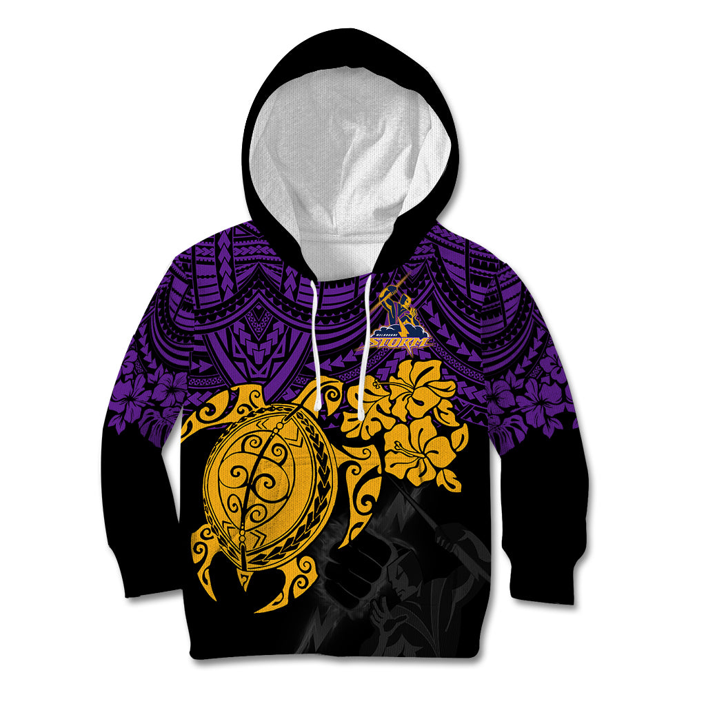 custom-storm-rugby-kid-hoodie-melbourne-hibiscus-and-turtle-with-polynesian-pattern