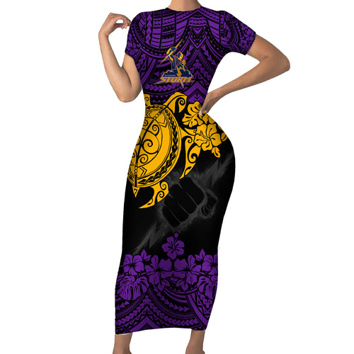 custom-storm-rugby-short-sleeve-bodycon-dress-melbourne-hibiscus-and-turtle-with-polynesian-pattern