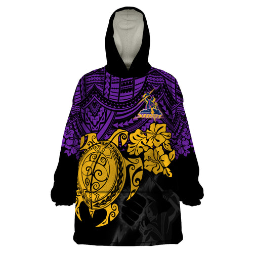 custom-storm-rugby-wearable-blanket-hoodie-melbourne-hibiscus-and-turtle-with-polynesian-pattern