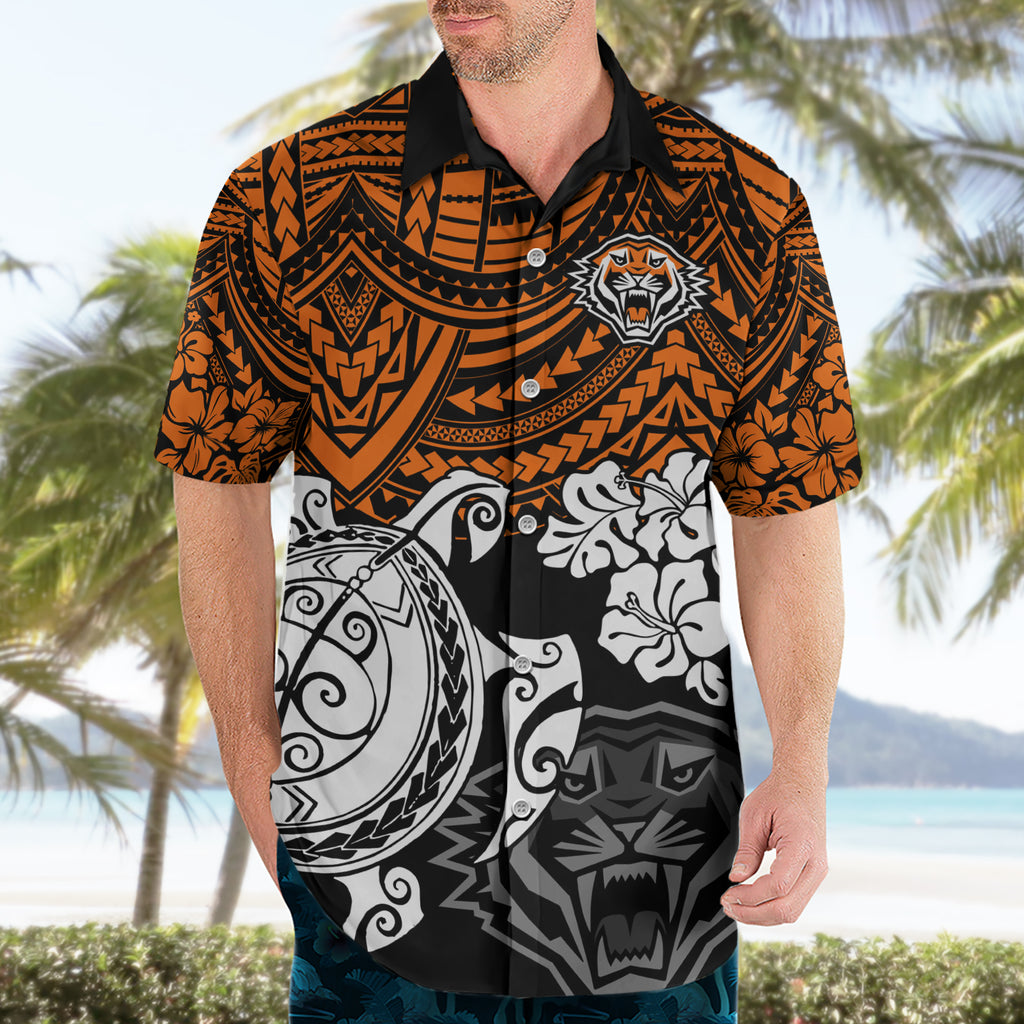 custom-wests-tigers-rugby-hawaiian-shirt-hibiscus-and-turtle-with-polynesian-pattern