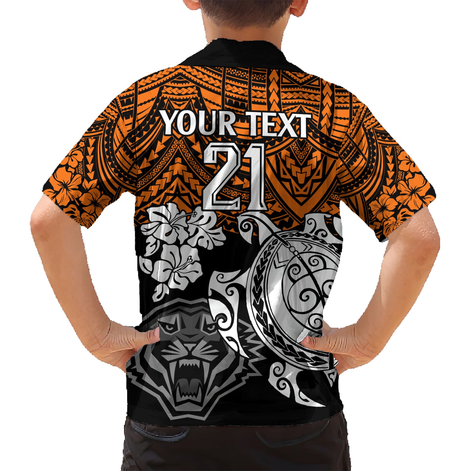 custom-wests-tigers-rugby-hawaiian-shirt-hibiscus-and-turtle-with-polynesian-pattern