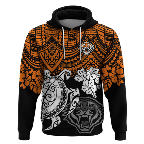 custom-wests-tigers-rugby-hoodie-hibiscus-and-turtle-with-polynesian-pattern