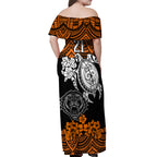 custom-wests-tigers-rugby-off-shoulder-maxi-dress-hibiscus-and-turtle-with-polynesian-pattern