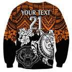 custom-wests-tigers-rugby-sweatshirt-hibiscus-and-turtle-with-polynesian-pattern