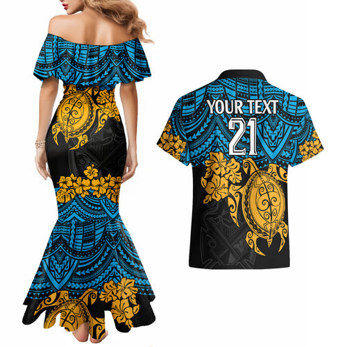custom-titans-rugby-couples-matching-mermaid-dress-and-hawaiian-shirt-gld-hibiscus-and-turtle-with-polynesian-pattern