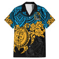 custom-titans-rugby-family-matching-mermaid-dress-and-hawaiian-shirt-gld-hibiscus-and-turtle-with-polynesian-pattern