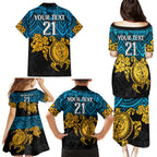 custom-titans-rugby-family-matching-puletasi-dress-and-hawaiian-shirt-gld-hibiscus-and-turtle-with-polynesian-pattern