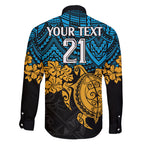 custom-titans-rugby-family-matching-short-sleeve-bodycon-dress-and-hawaiian-shirt-gld-hibiscus-and-turtle-with-polynesian-pattern