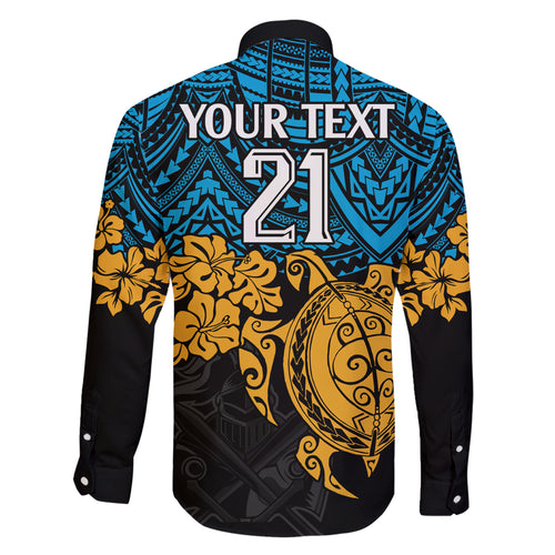 custom-titans-rugby-family-matching-short-sleeve-bodycon-dress-and-hawaiian-shirt-gld-hibiscus-and-turtle-with-polynesian-pattern