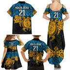 custom-titans-rugby-family-matching-summer-maxi-dress-and-hawaiian-shirt-gld-hibiscus-and-turtle-with-polynesian-pattern