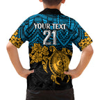 custom-titans-rugby-family-matching-tank-maxi-dress-and-hawaiian-shirt-gld-hibiscus-and-turtle-with-polynesian-pattern