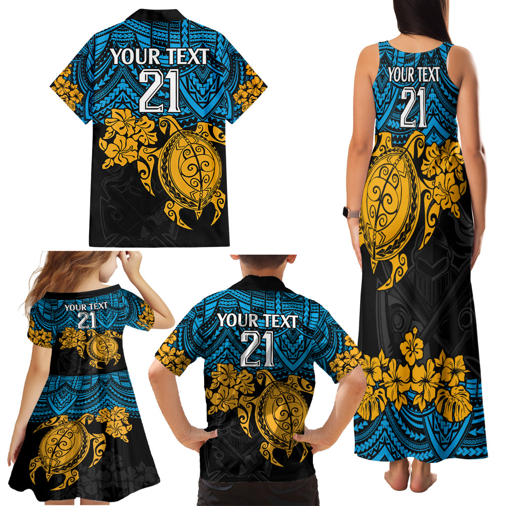 custom-titans-rugby-family-matching-tank-maxi-dress-and-hawaiian-shirt-gld-hibiscus-and-turtle-with-polynesian-pattern
