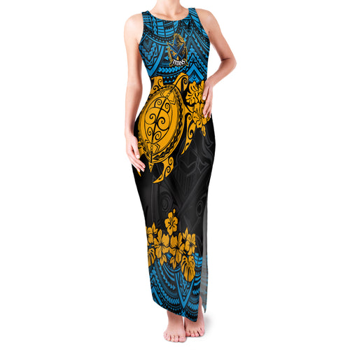 custom-titans-rugby-family-matching-tank-maxi-dress-and-hawaiian-shirt-gld-hibiscus-and-turtle-with-polynesian-pattern