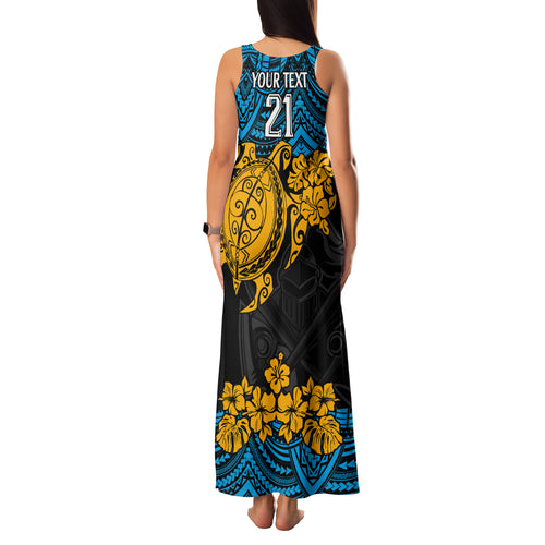 custom-titans-rugby-family-matching-tank-maxi-dress-and-hawaiian-shirt-gld-hibiscus-and-turtle-with-polynesian-pattern