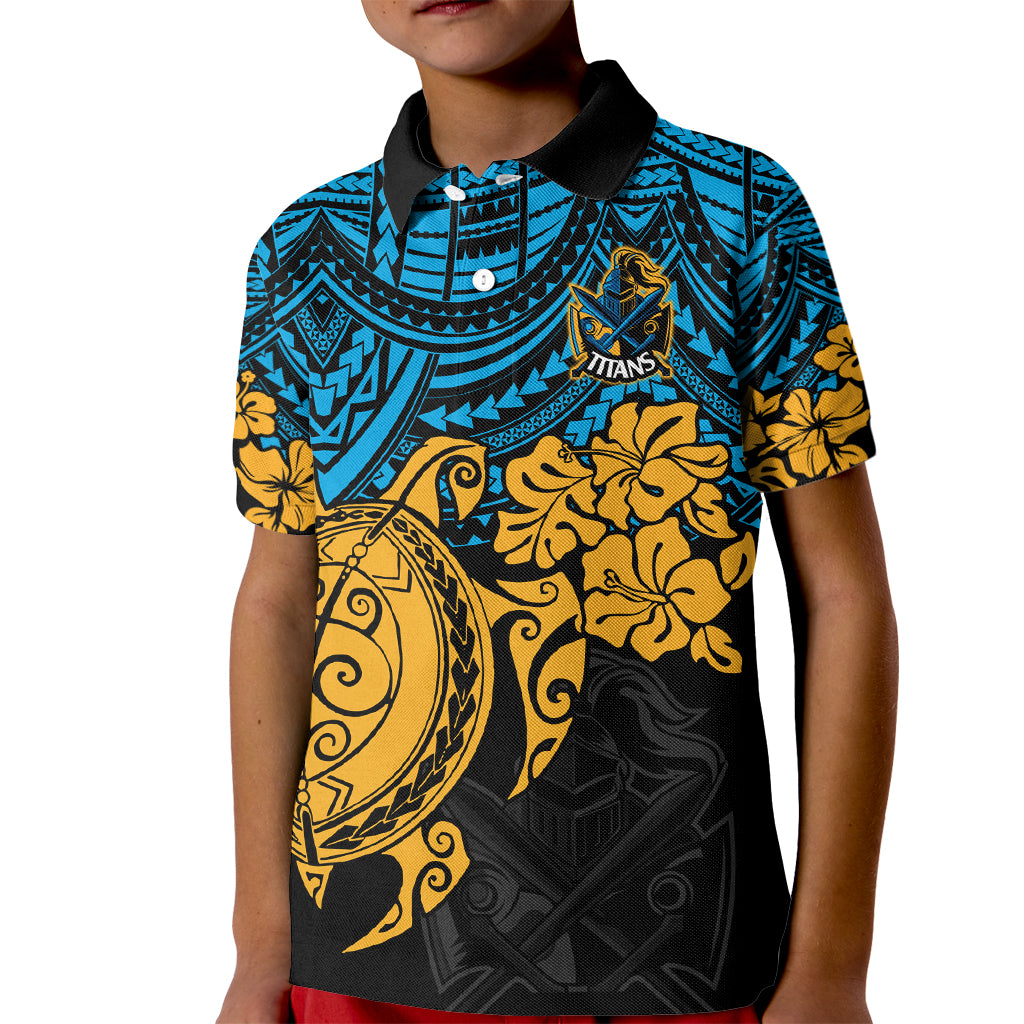 custom-titans-rugby-kid-polo-shirt-gld-hibiscus-and-turtle-with-polynesian-pattern