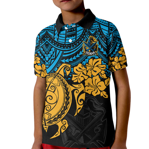 custom-titans-rugby-kid-polo-shirt-gld-hibiscus-and-turtle-with-polynesian-pattern