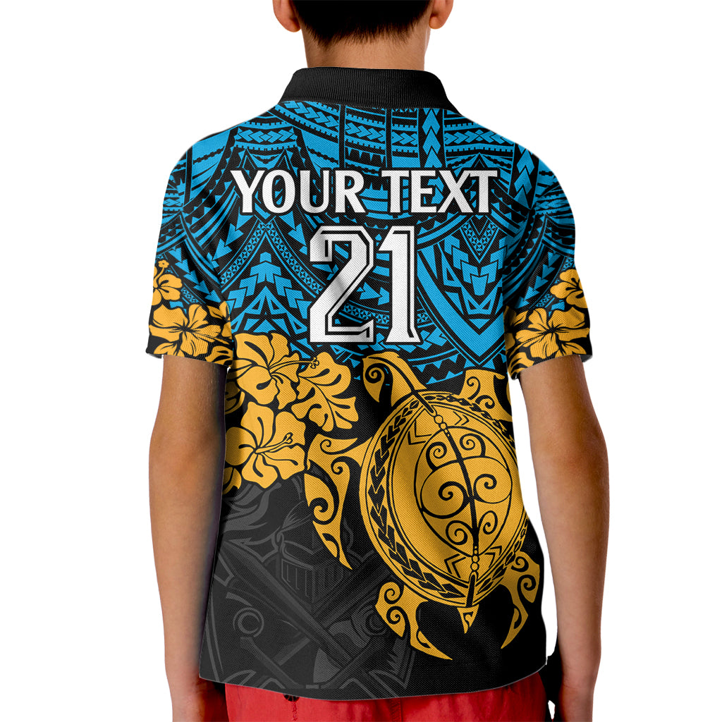 custom-titans-rugby-kid-polo-shirt-gld-hibiscus-and-turtle-with-polynesian-pattern