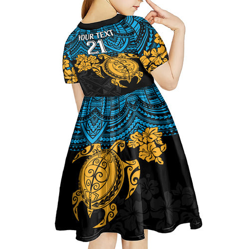 custom-titans-rugby-kid-short-sleeve-dress-gld-hibiscus-and-turtle-with-polynesian-pattern