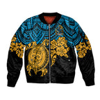 custom-titans-rugby-sleeve-zip-bomber-jacket-gld-hibiscus-and-turtle-with-polynesian-pattern