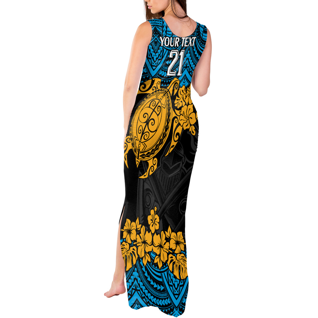 custom-titans-rugby-tank-maxi-dress-gld-hibiscus-and-turtle-with-polynesian-pattern