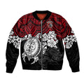 custom-knights-rugby-bomber-jacket-novocastrians-hibiscus-and-turtle-with-polynesian-pattern