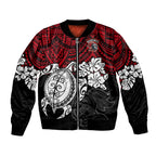 custom-knights-rugby-bomber-jacket-novocastrians-hibiscus-and-turtle-with-polynesian-pattern