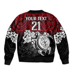 custom-knights-rugby-bomber-jacket-novocastrians-hibiscus-and-turtle-with-polynesian-pattern