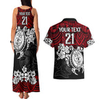 custom-knights-rugby-couples-matching-tank-maxi-dress-and-hawaiian-shirt-novocastrians-hibiscus-and-turtle-with-polynesian-pattern