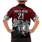 custom-knights-rugby-family-matching-mermaid-dress-and-hawaiian-shirt-novocastrians-hibiscus-and-turtle-with-polynesian-pattern