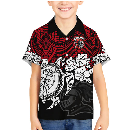 custom-knights-rugby-family-matching-mermaid-dress-and-hawaiian-shirt-novocastrians-hibiscus-and-turtle-with-polynesian-pattern
