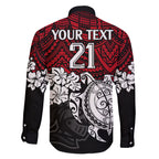 custom-knights-rugby-family-matching-off-shoulder-short-dress-and-hawaiian-shirt-novocastrians-hibiscus-and-turtle-with-polynesian-pattern