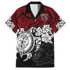 custom-knights-rugby-family-matching-summer-maxi-dress-and-hawaiian-shirt-novocastrians-hibiscus-and-turtle-with-polynesian-pattern