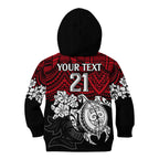 custom-knights-rugby-kid-hoodie-novocastrians-hibiscus-and-turtle-with-polynesian-pattern