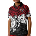 custom-knights-rugby-kid-polo-shirt-novocastrians-hibiscus-and-turtle-with-polynesian-pattern