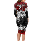 custom-knights-rugby-long-sleeve-bodycon-dress-novocastrians-hibiscus-and-turtle-with-polynesian-pattern