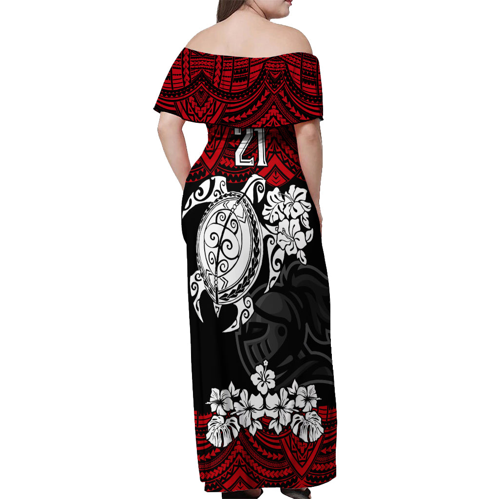 custom-knights-rugby-off-shoulder-maxi-dress-novocastrians-hibiscus-and-turtle-with-polynesian-pattern