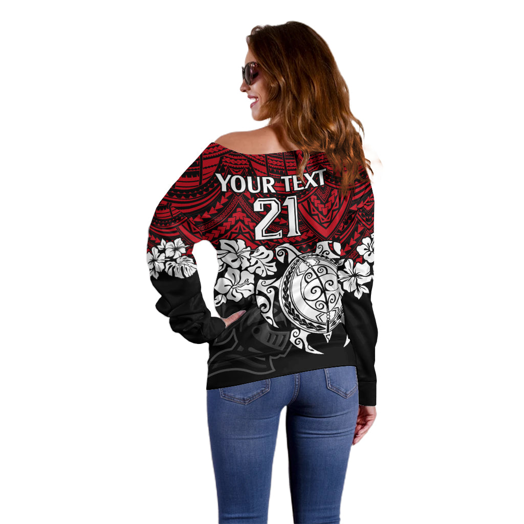 custom-knights-rugby-off-shoulder-sweater-novocastrians-hibiscus-and-turtle-with-polynesian-pattern