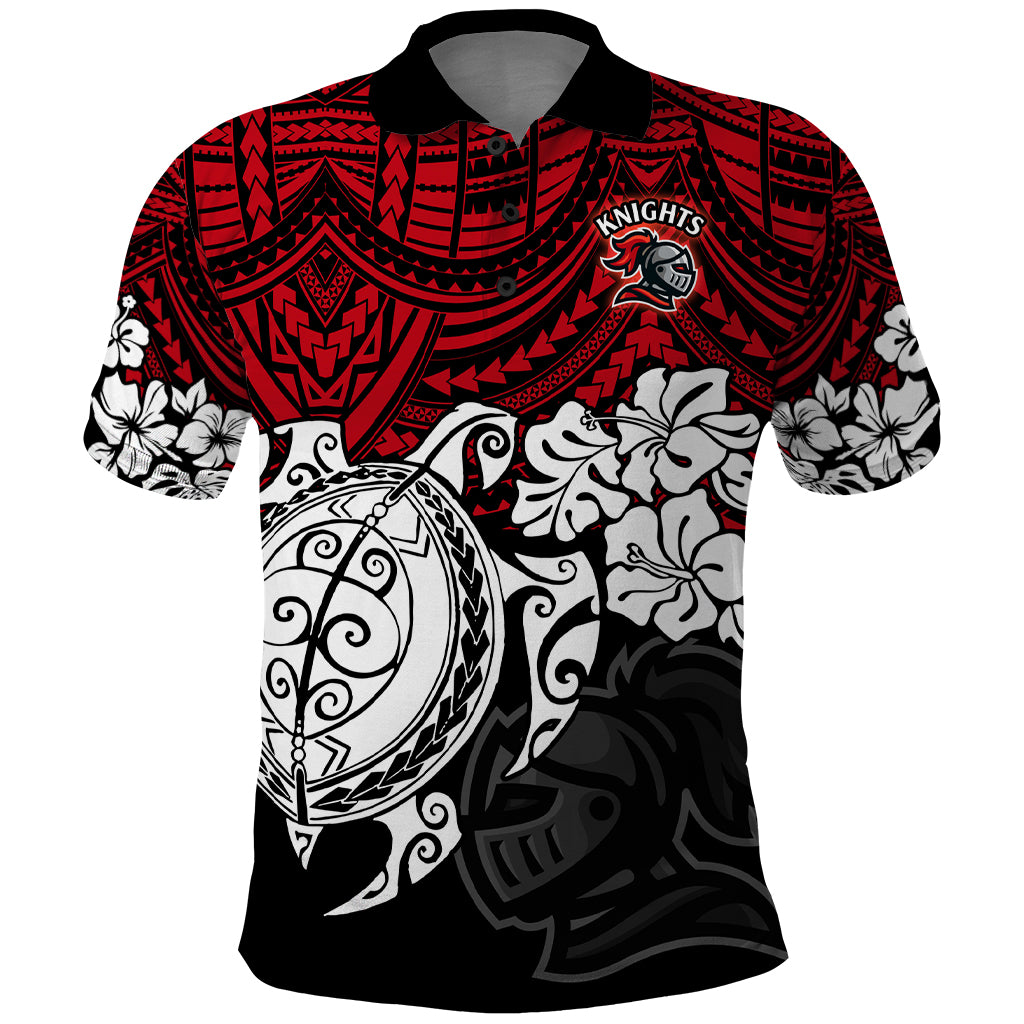 custom-knights-rugby-polo-shirt-novocastrians-hibiscus-and-turtle-with-polynesian-pattern