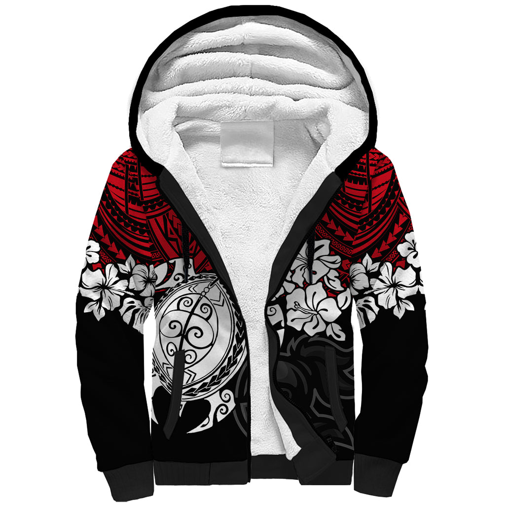 custom-knights-rugby-sherpa-hoodie-novocastrians-hibiscus-and-turtle-with-polynesian-pattern