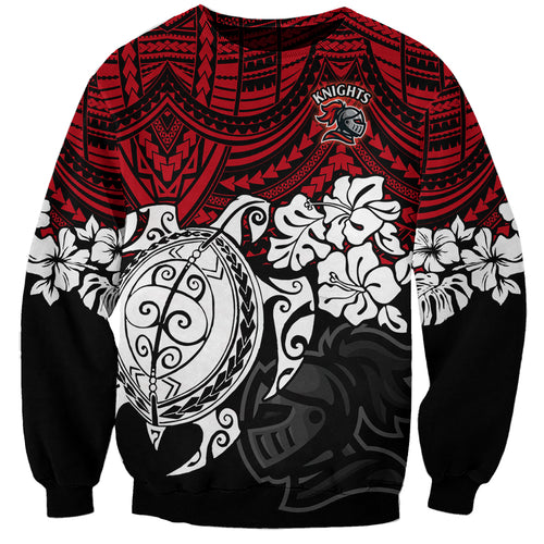 custom-knights-rugby-sweatshirt-novocastrians-hibiscus-and-turtle-with-polynesian-pattern