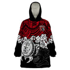 custom-knights-rugby-wearable-blanket-hoodie-novocastrians-hibiscus-and-turtle-with-polynesian-pattern